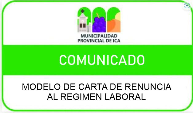 MODELO DE CARTA DE RENUNCIA AL REGIMEN LABORAL
